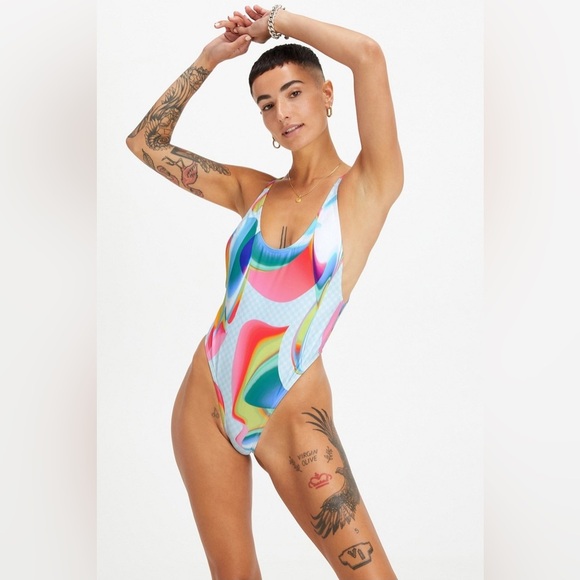 Fabletics Pride Low Back One-Piece Swimsuit - Picture 2 of 5